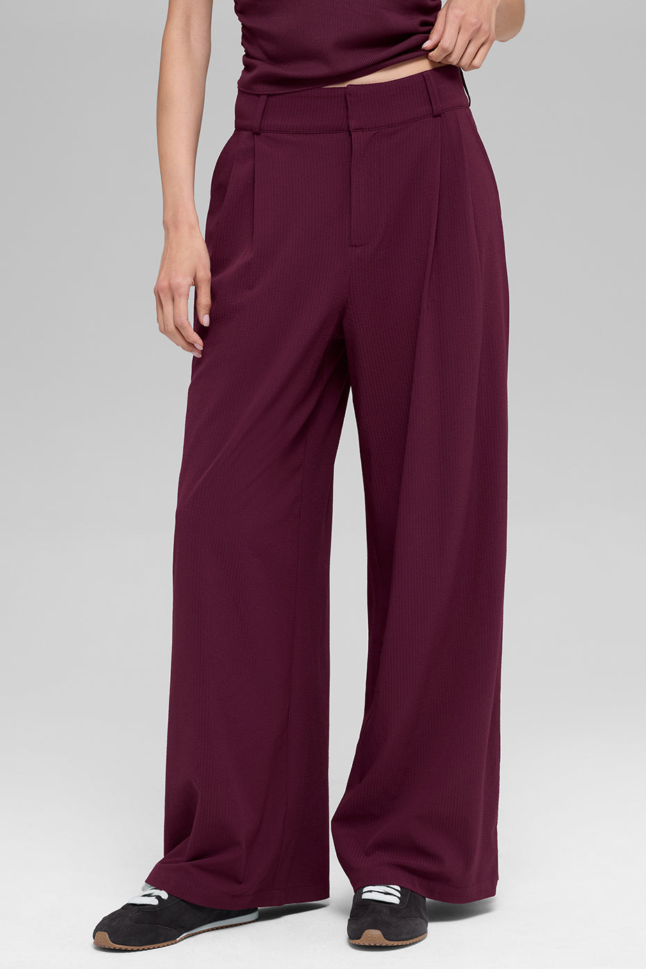 High-Waist Dreamscape Trouser (Regular) - Burgundy - Image 2
