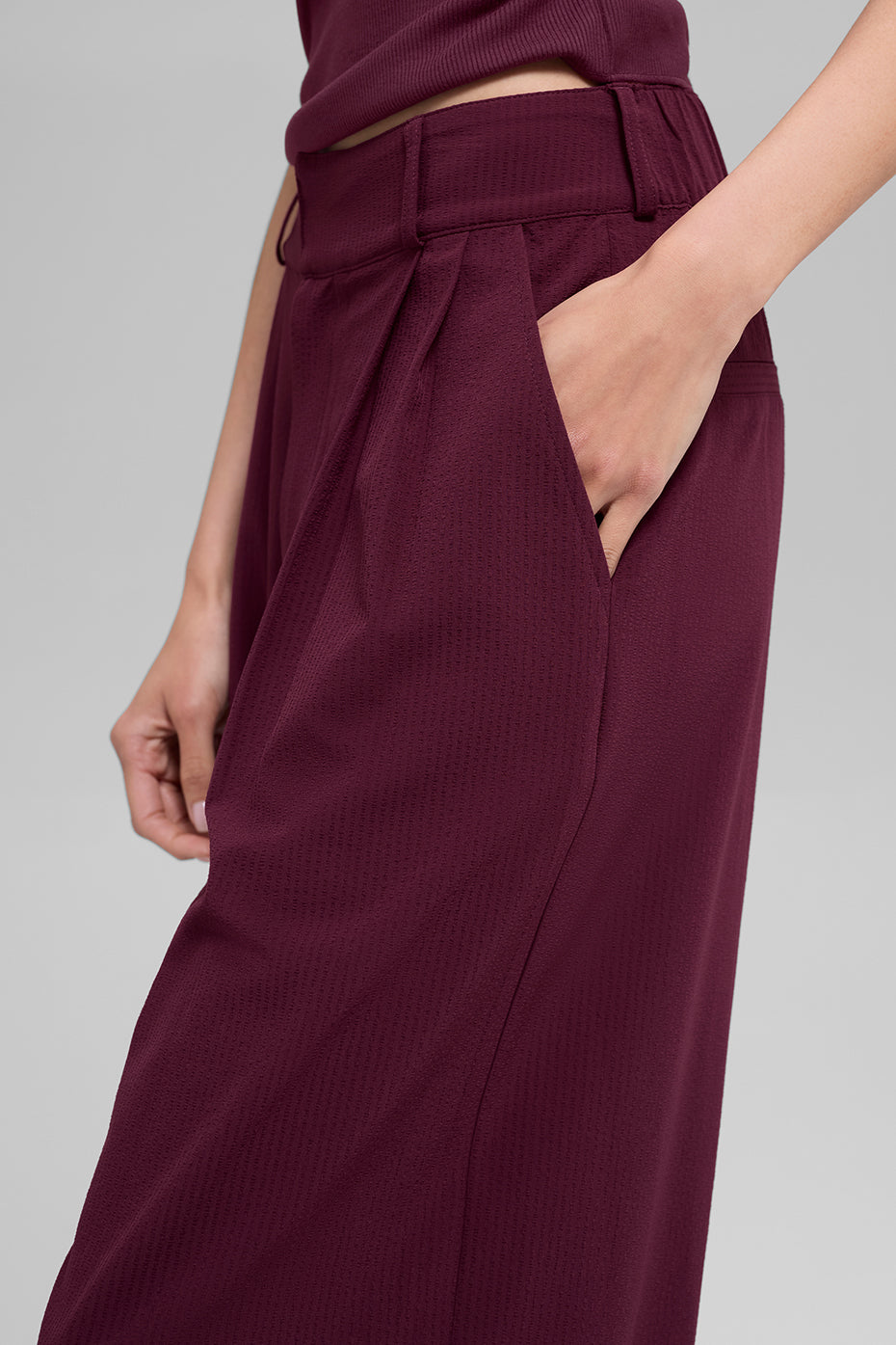 High-Waist Dreamscape Trouser (Regular) - Burgundy - Image 4