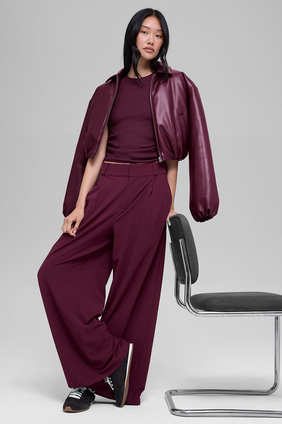 High-Waist Dreamscape Trouser (Regular) - Burgundy - Image 6