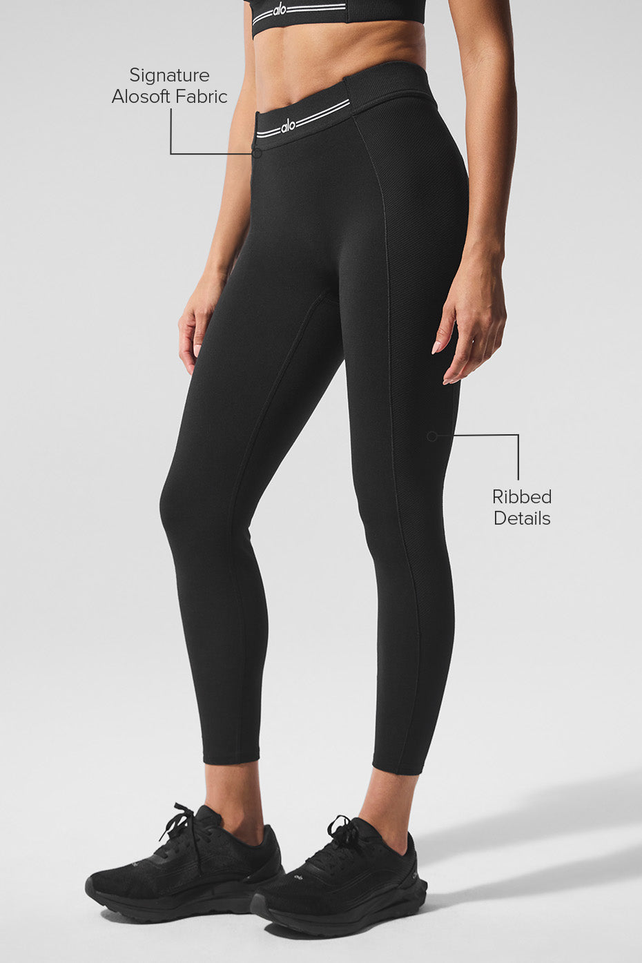 Alosoft High-Waist 7/8 Relay Legging - Black/White - Image 2