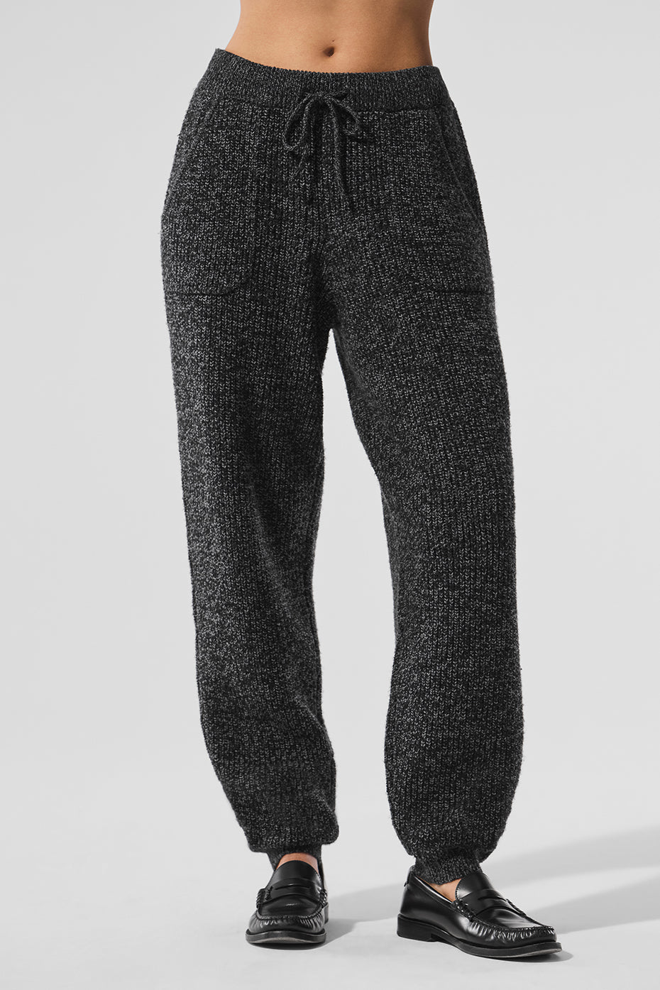 Marl Sweater Pant - Black Marl - Image 2