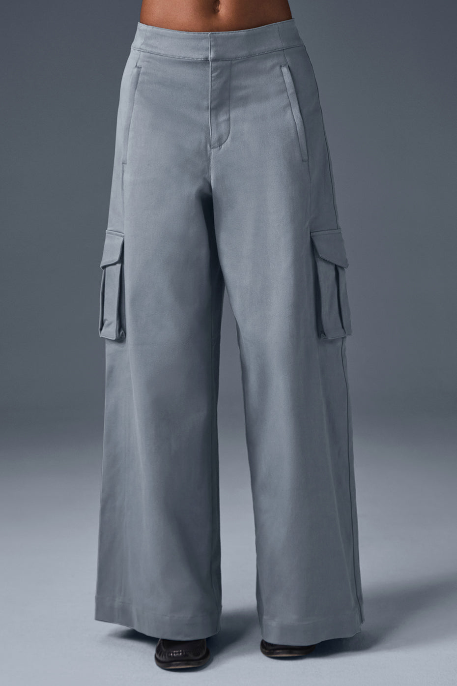 Show Off Cargo Wide Leg Trouser (Regular) - Steel Grey