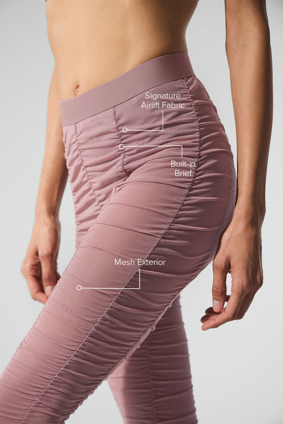 Airlift Mesh High-Waist Cherish Legging - Smoky Quartz - Image 2