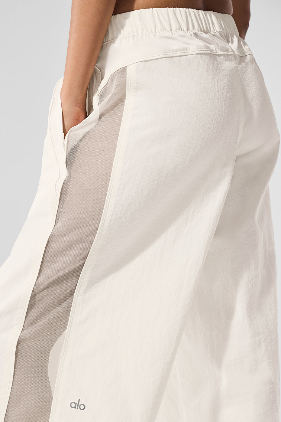High-Waist Origin Wide Leg Track Pant - Ivory - Image 4