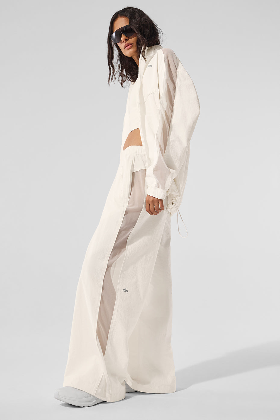 High-Waist Origin Wide Leg Track Pant - Ivory - Image 5