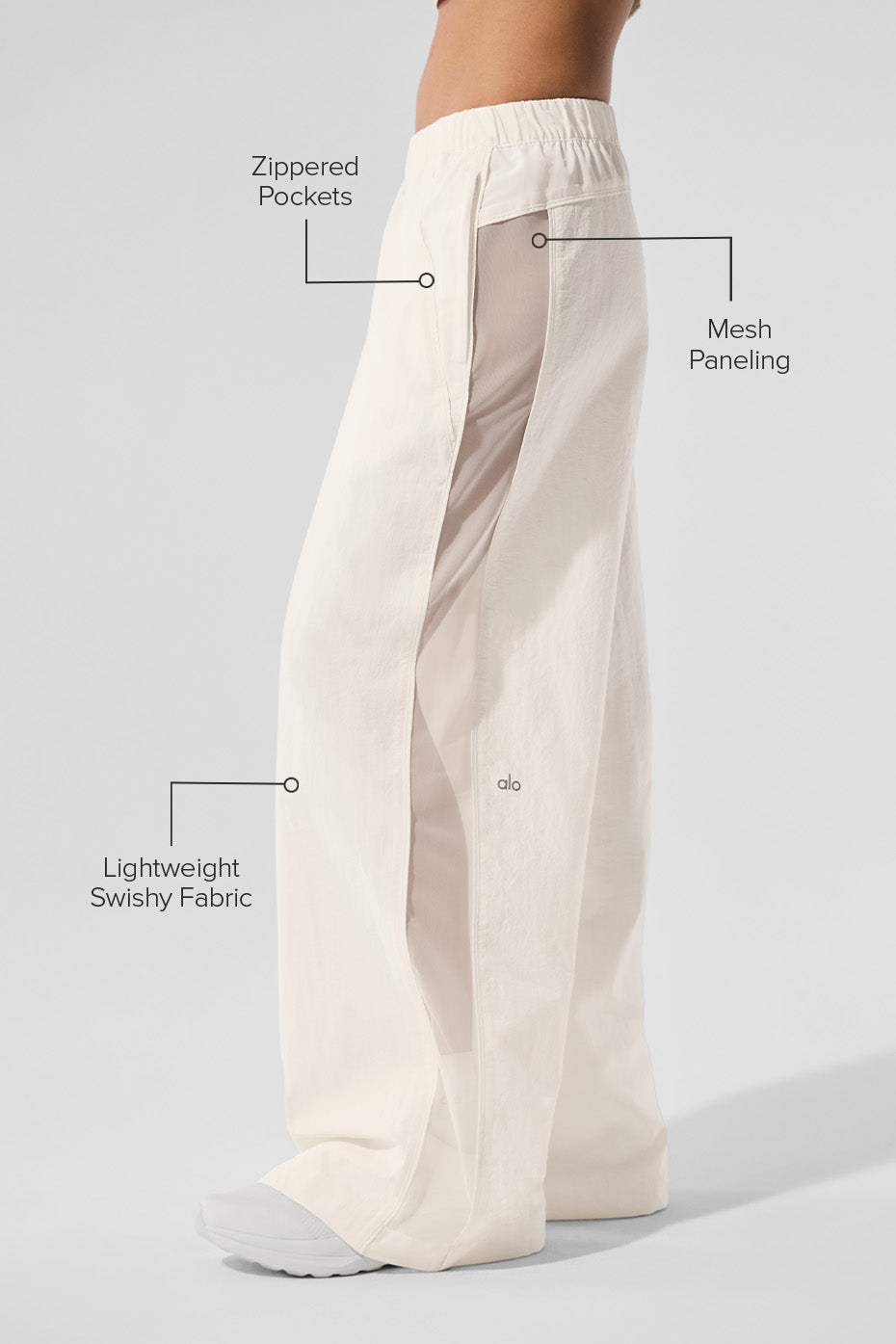 High-Waist Origin Wide Leg Track Pant - Ivory - Image 2