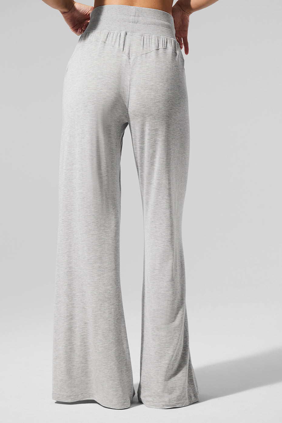 Semi-Sheer Delicate Lounge Flare Pant - Athletic Heather Grey - Image 3