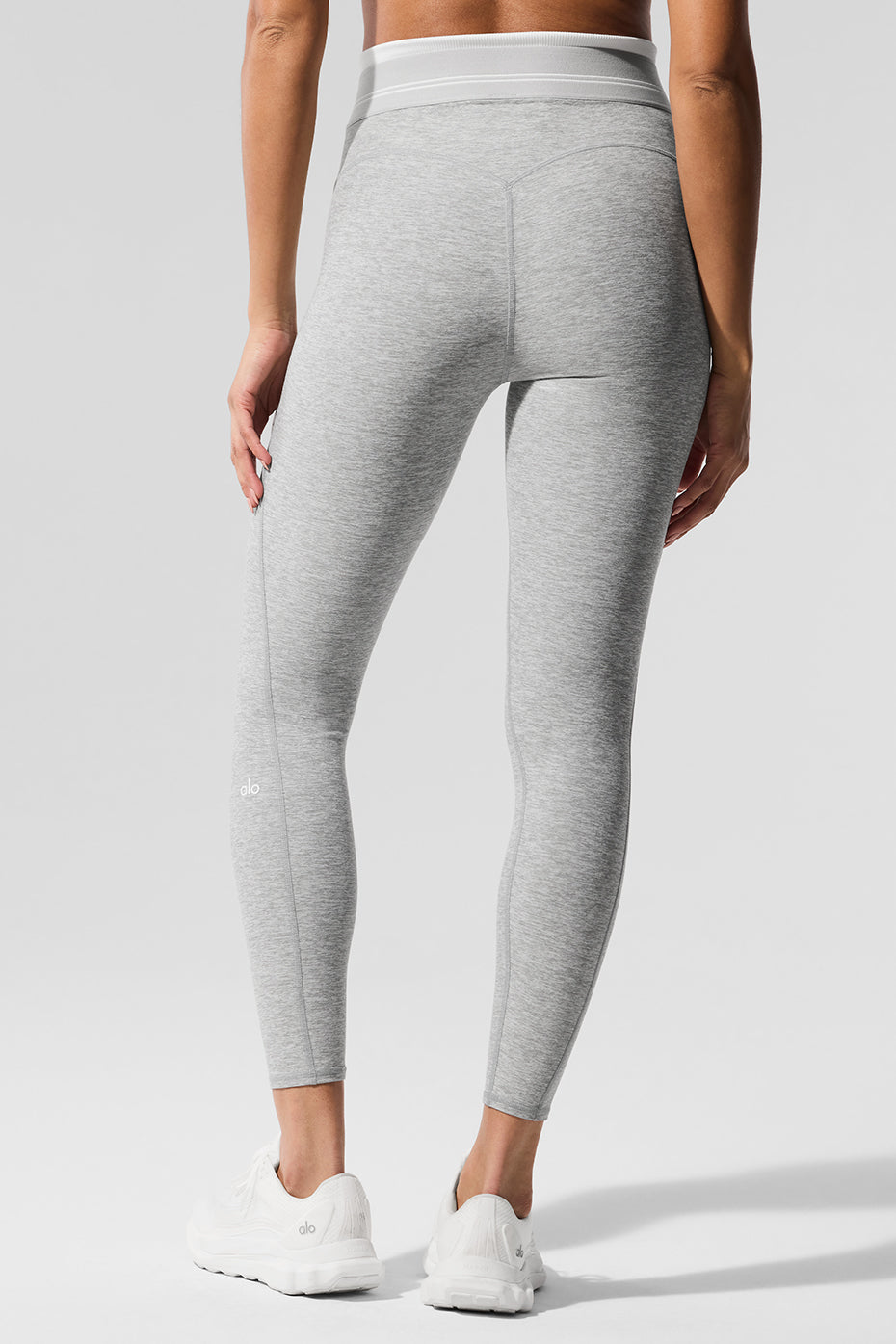 Alosoft High-Waist 7/8 Better Together Legging - Athletic Heather Grey/White - Image 4