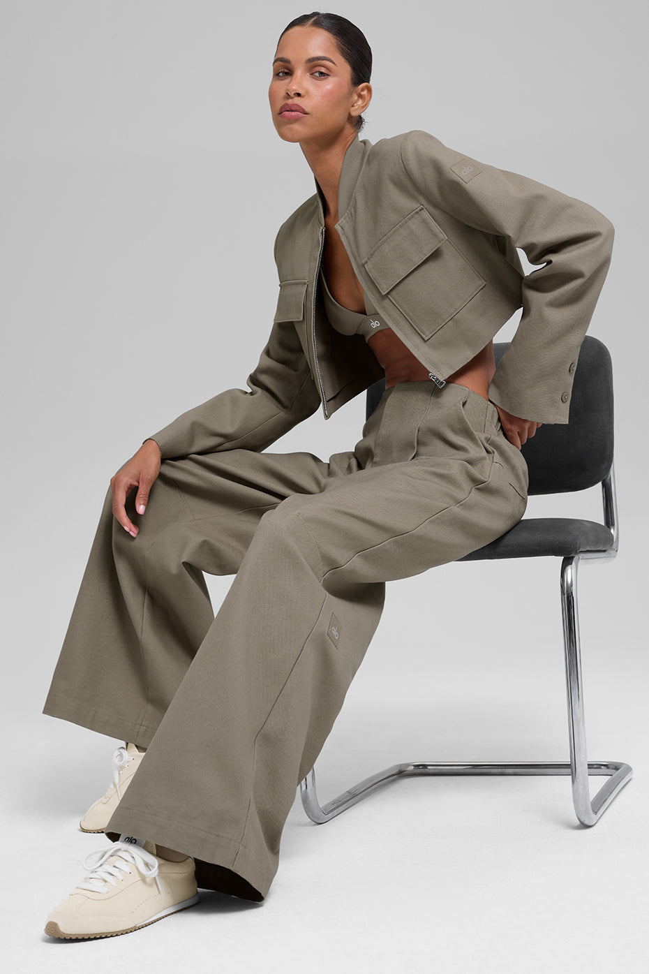 High-Waist Main Character Wide Leg Trouser - Light Cocoa - Image 5