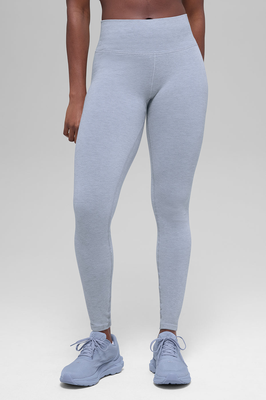 Seamless High-Waist Two Tone Rib Legging - Winter Frost Heather - Image 2