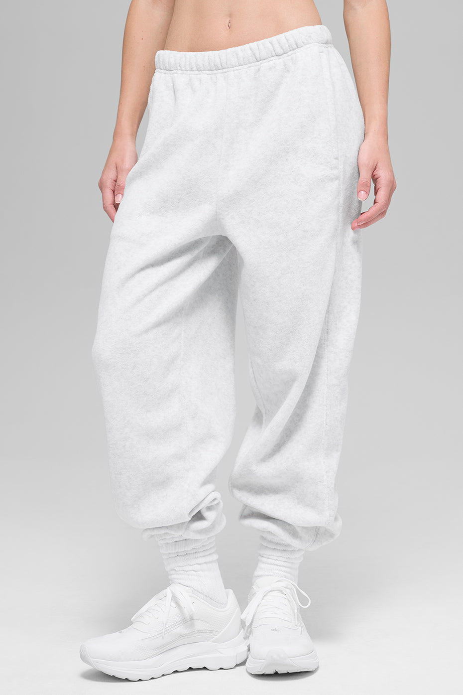 Polar Fleece High-Waist Retreat Jogger - White Heather Grey
