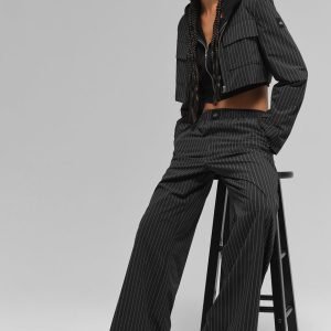 Pinstripe Daylight Boxer Pant (Long) - Black/Titanium