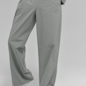 Pinstripe Daylight Boxer Pant (Long) - Lunar Grey/White