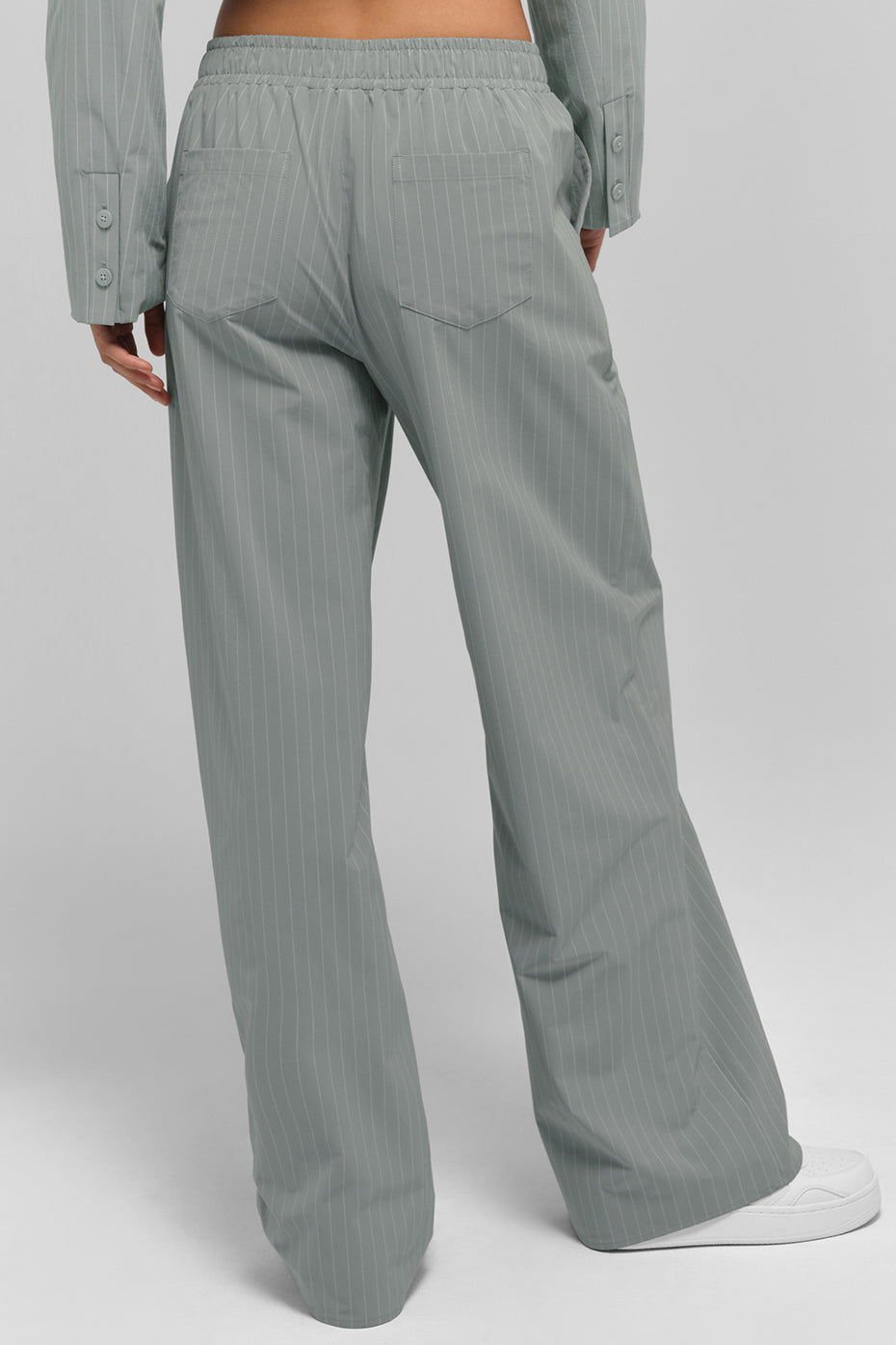 Pinstripe Daylight Boxer Pant (Long) - Lunar Grey/White - Image 2