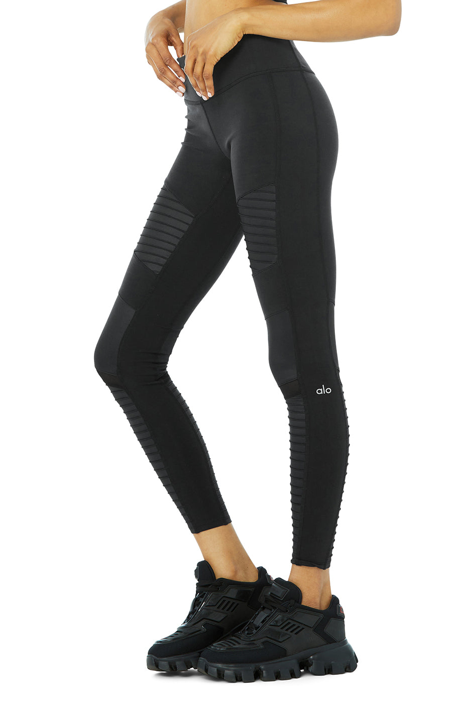 Moto Legging - Black/Black Glossy - Image 3