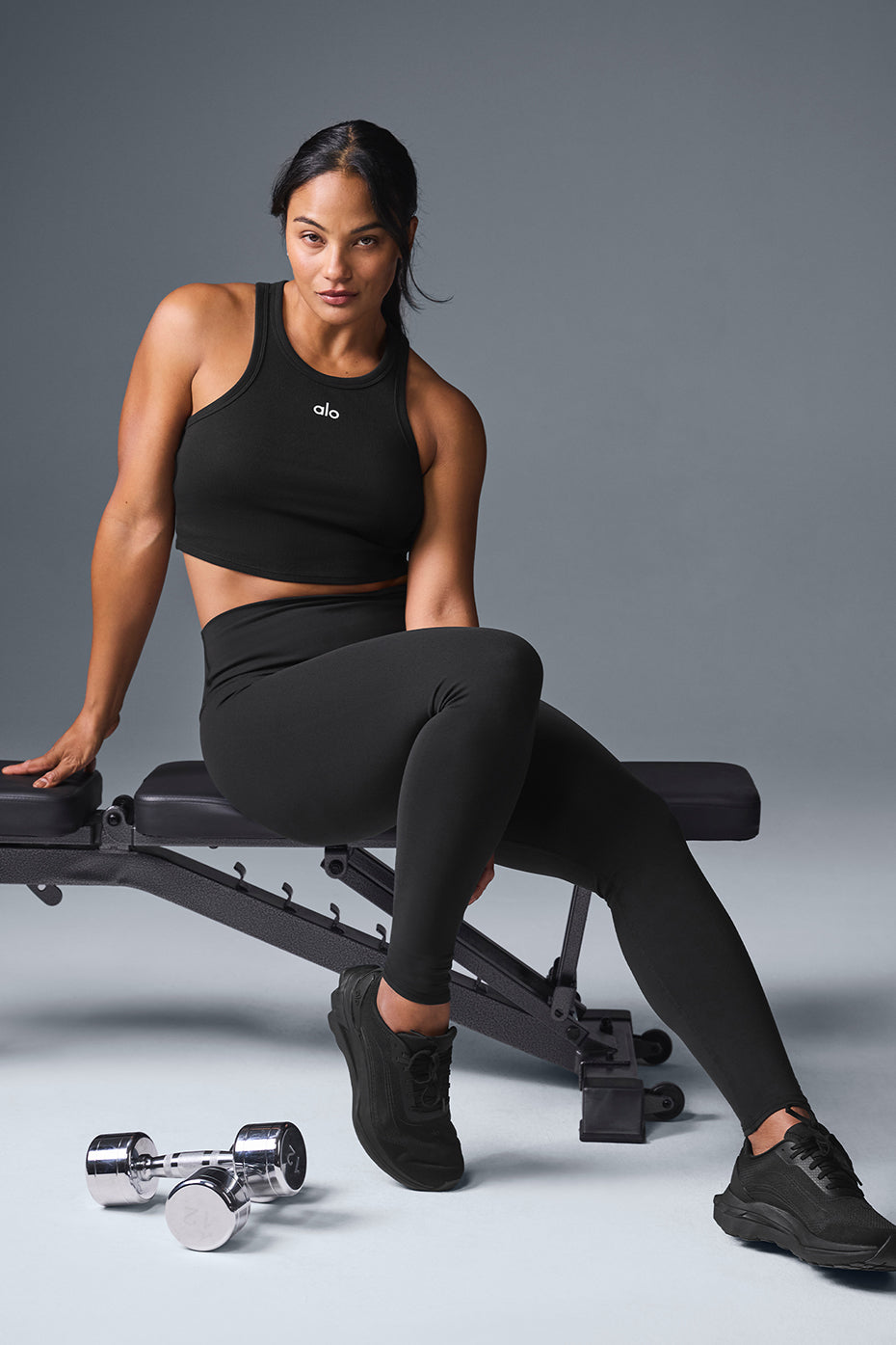 High-Waist Airbrush Legging - Black - Image 5