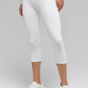 High-Waist Airbrush Capri - White