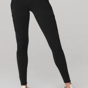 High-Waist Cargo Legging - Black