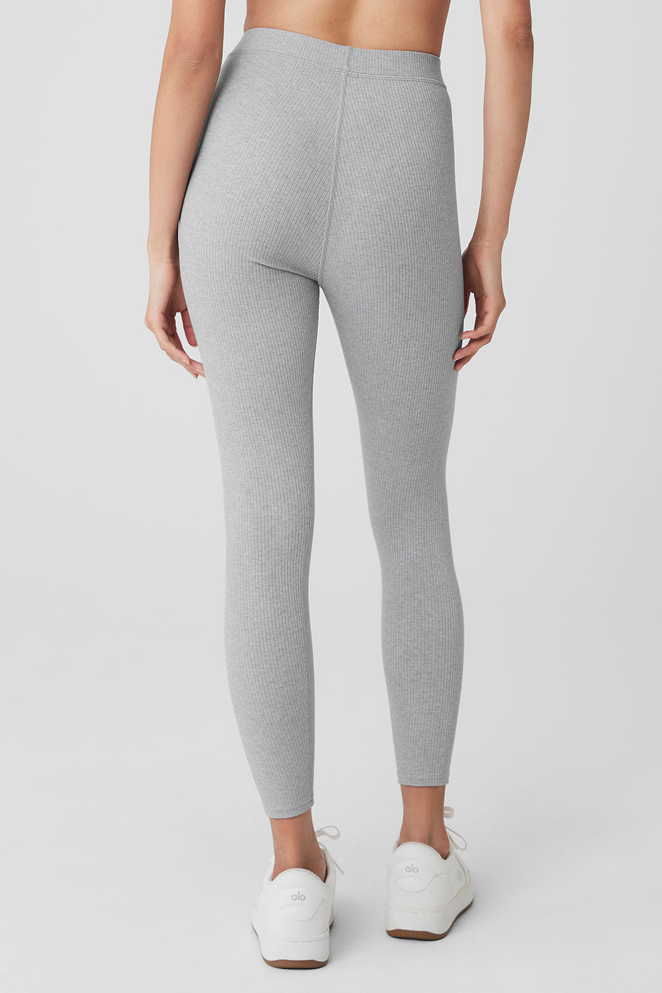 Ribbed High-Waist 7/8 Blissful Legging - Athletic Heather Grey - Image 2