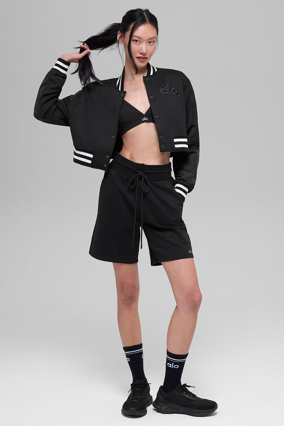 High-Waist Easy Sweat Short - Black - Image 3