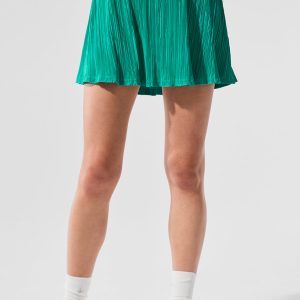 Micro Plisse Tennis Skirt - Spruce Green