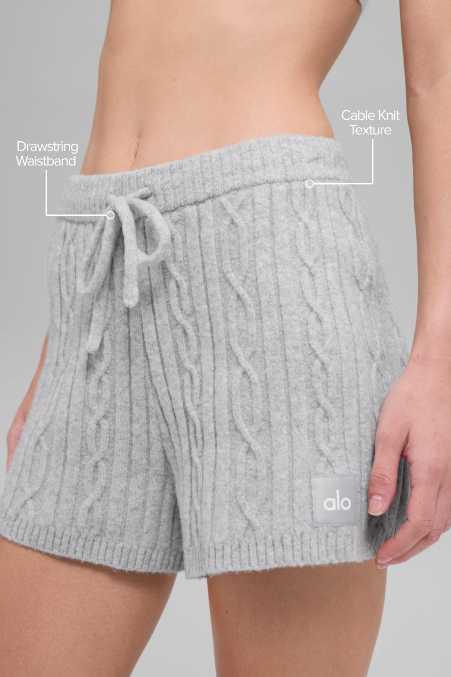 Cable Knit Winter Bliss Short - Athletic Heather Grey - Image 2