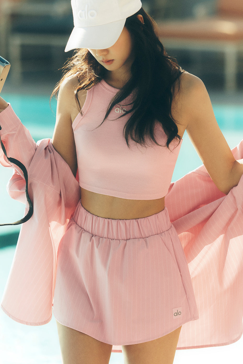 Pinstripe Daylight Mini Skirt - Pink Quartz/Ivory