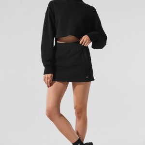 Polar Fleece Wintry Mix Skirt - Black