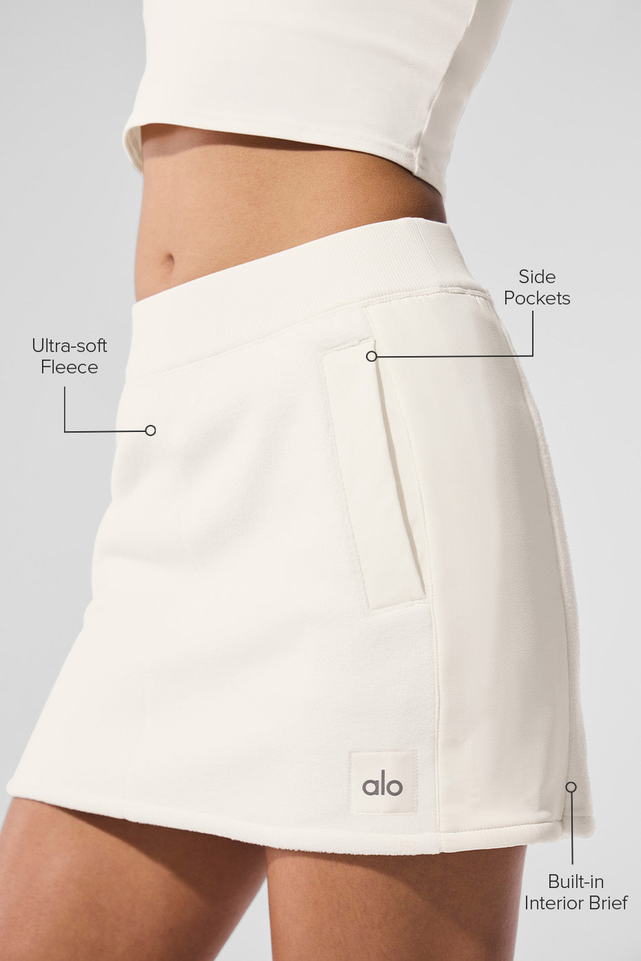 Polar Fleece Wintry Mix Skirt - Ivory - Image 2