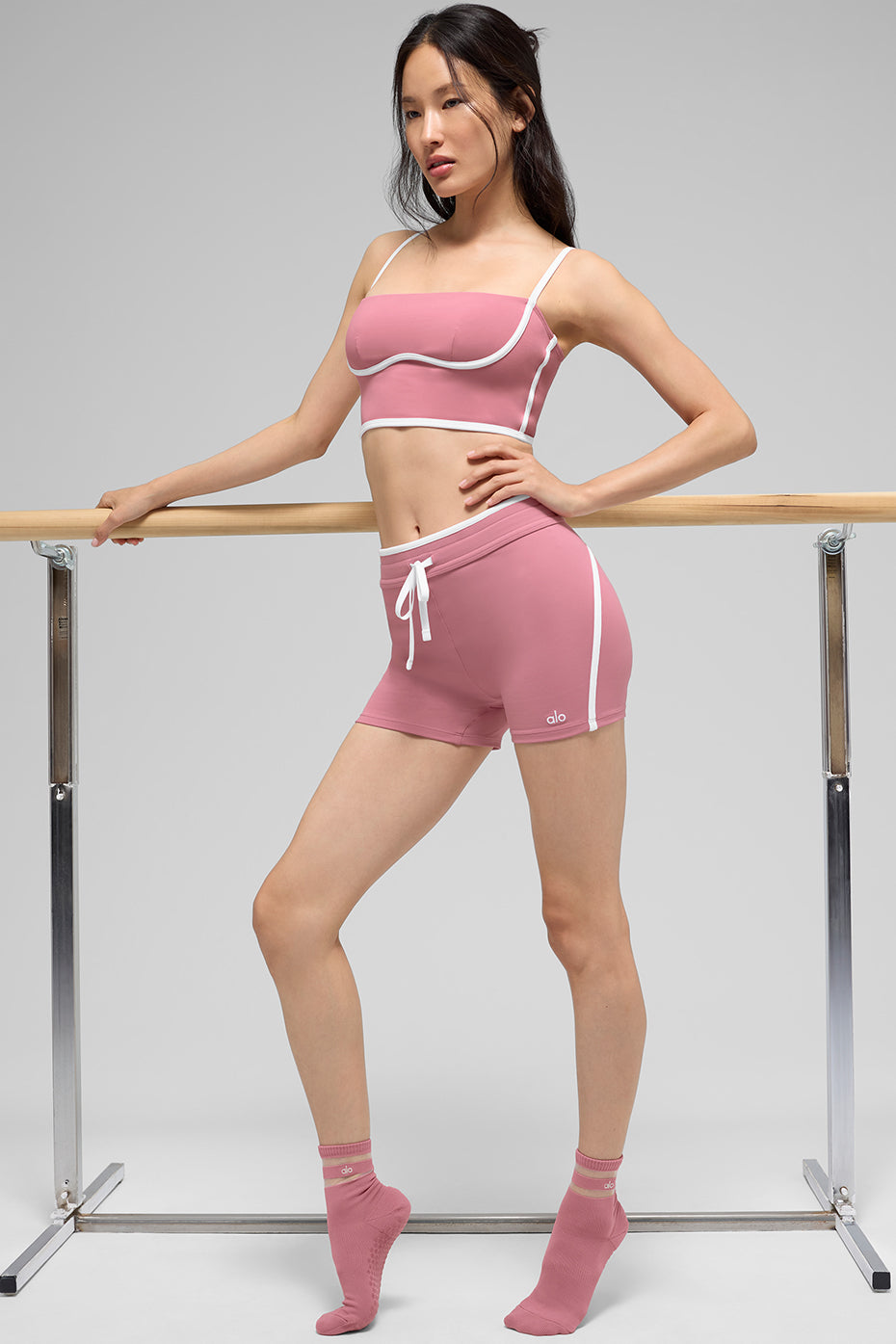 4 Airbrush High-Waist Race Pace Short - Pink Wild Rose/White - Image 6