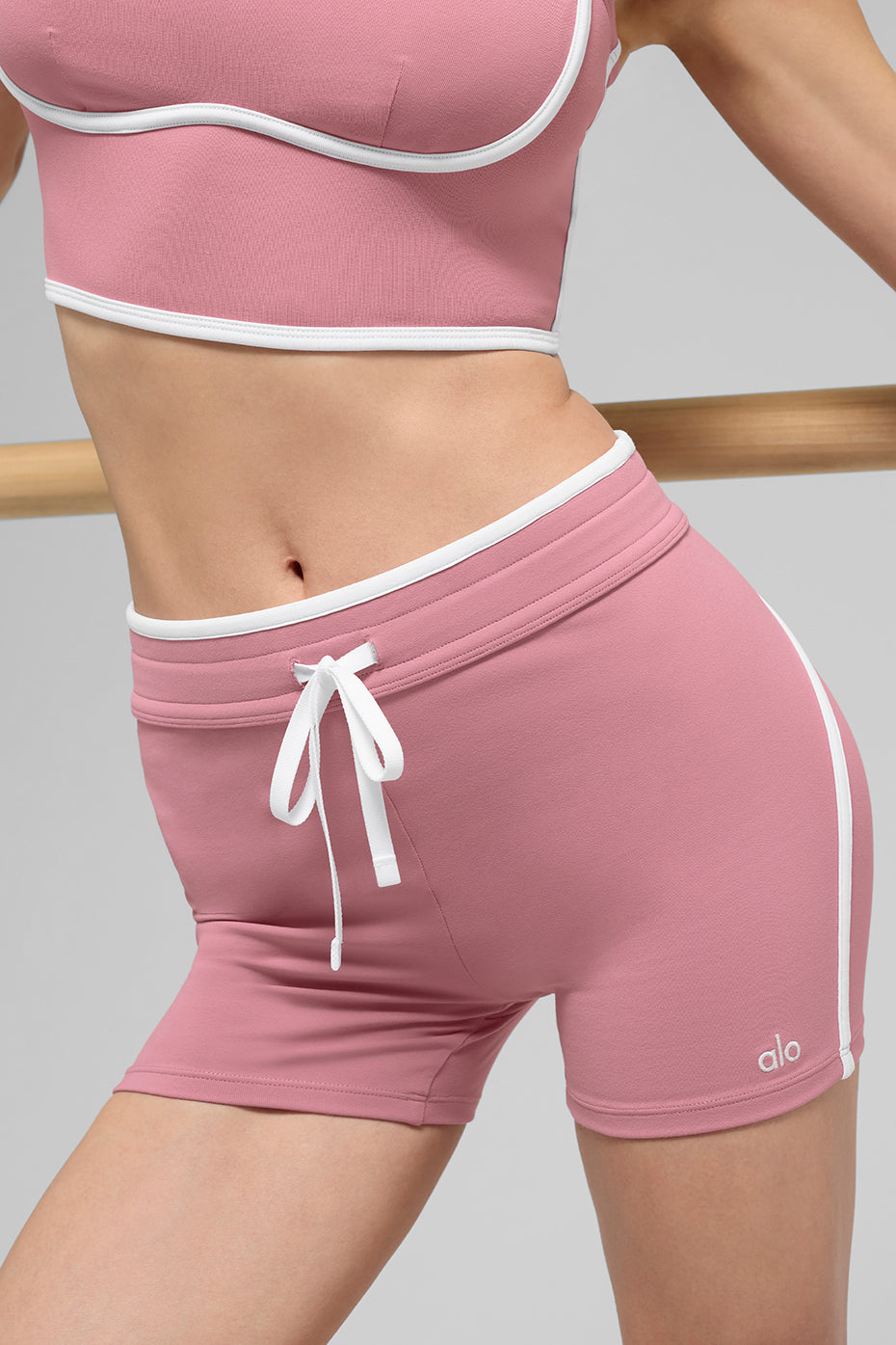 4 Airbrush High-Waist Race Pace Short - Pink Wild Rose/White - Image 2