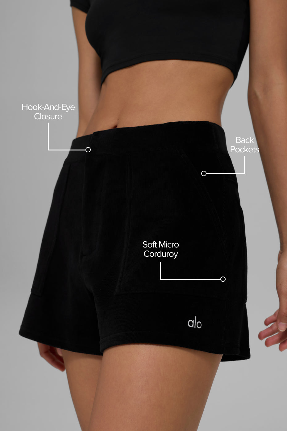 Micro Corduroy On Duty Short - Black - Image 2