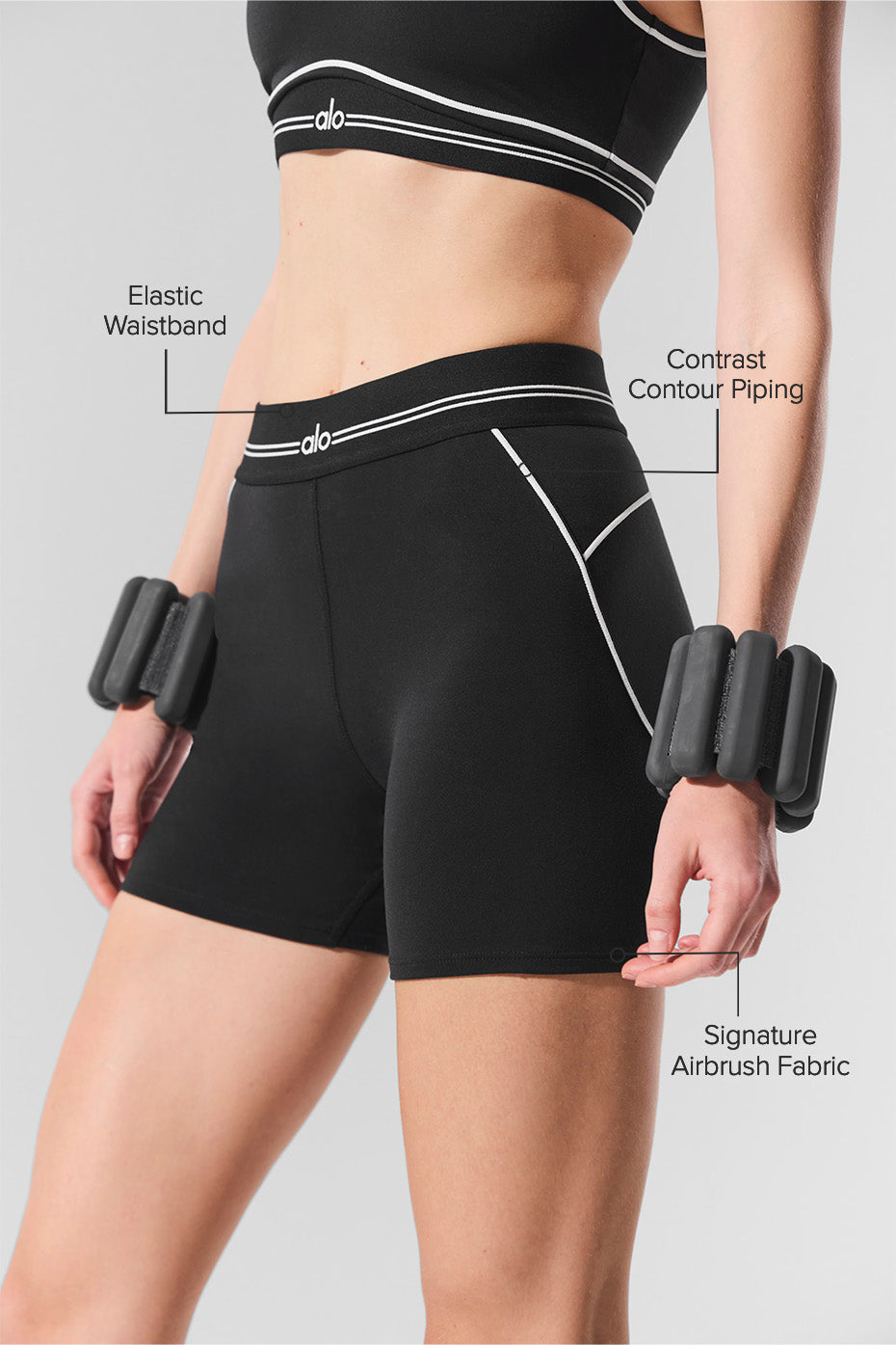 4 Airbrush High-Waist Heart Throb Short - Black/White - Image 2