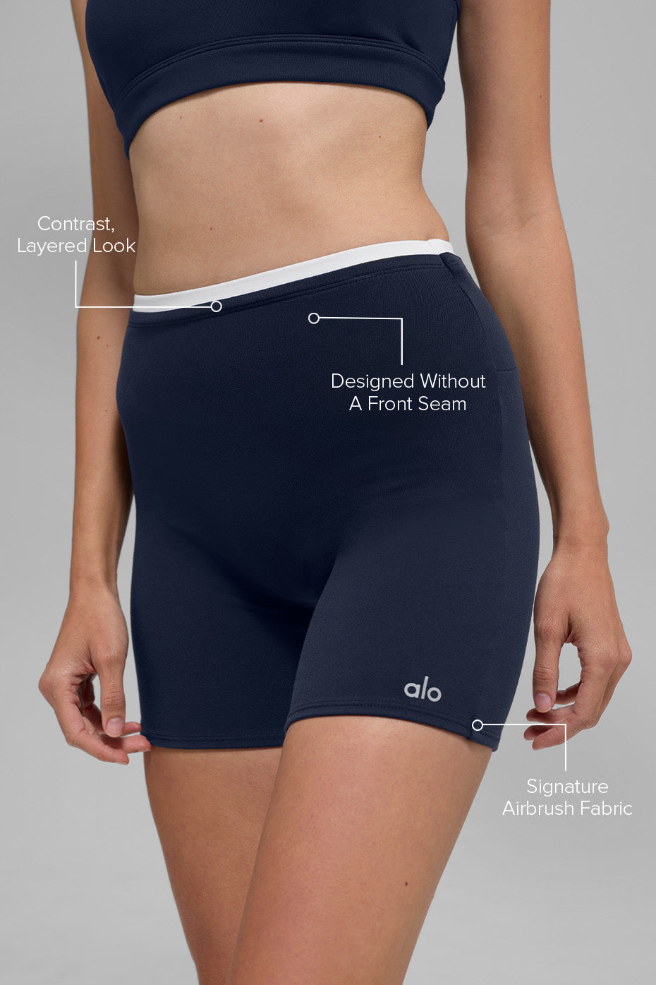 5 Airbrush Double Up Short - Navy/White - Image 2