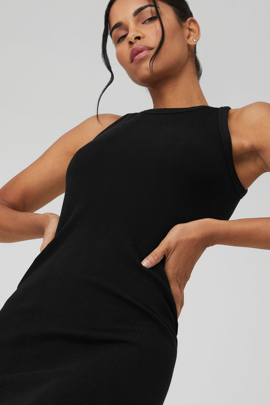 Seamless Ribbed Warm Nights Dress - Black - Image 5