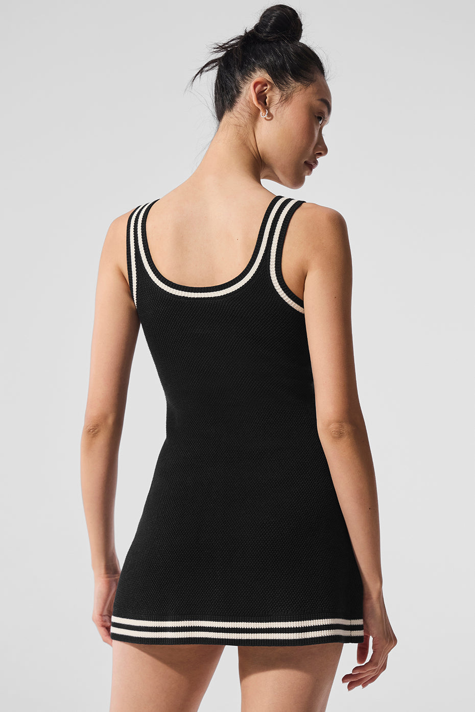 Tennis Club Sweater Knit Dress - Black/Ivory - Image 4