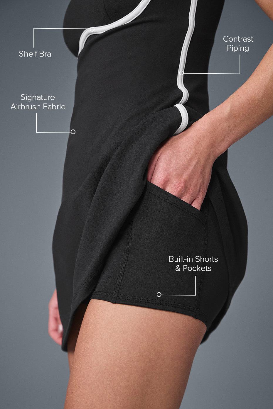 Airbrush Streamlined Dress - Black/White - Image 2