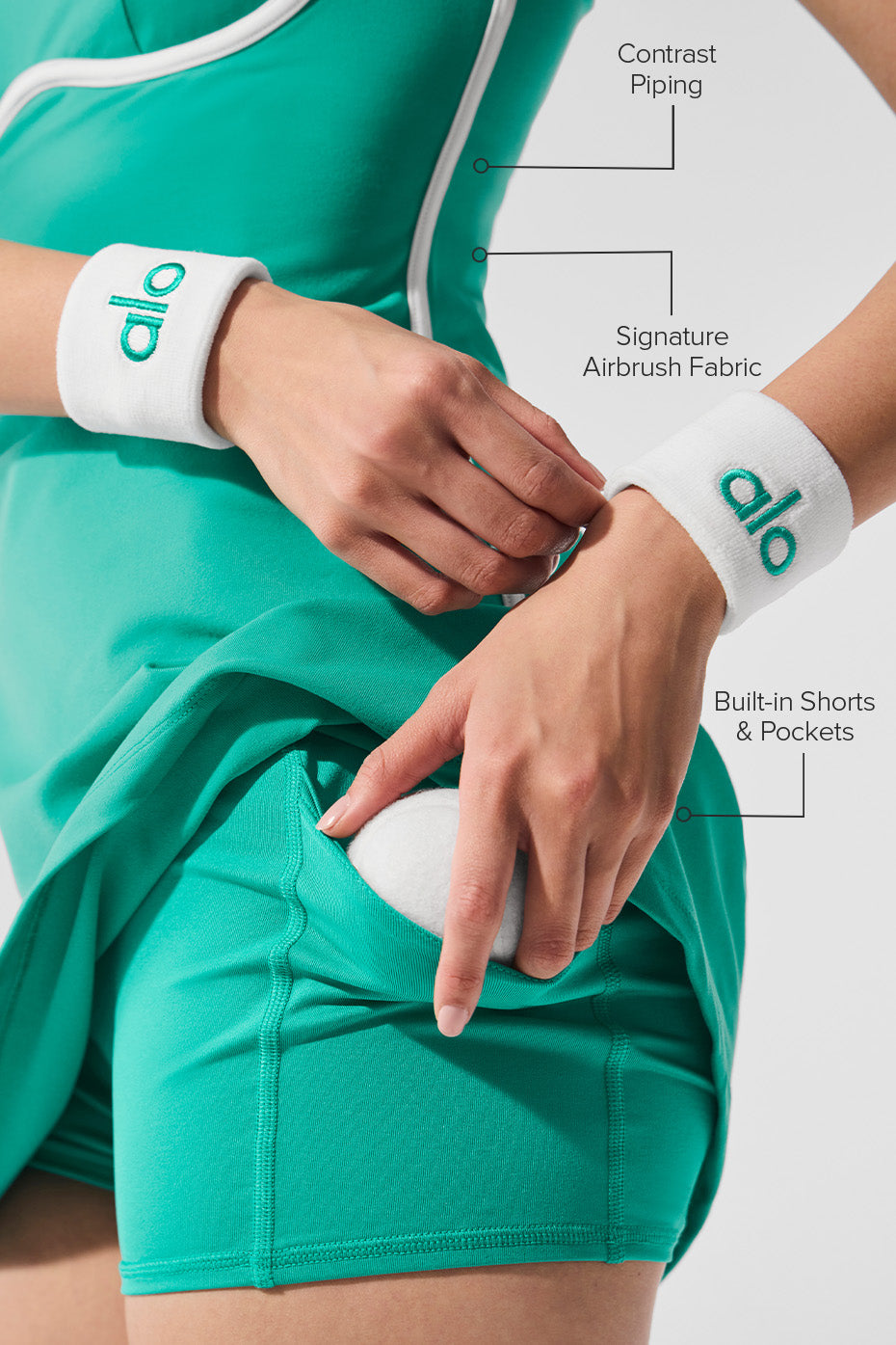 Airbrush Streamlined Dress - Spruce Green/White - Image 2