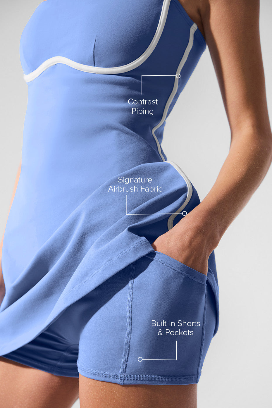 Airbrush Streamlined Dress - Crystal Clear Blue/White - Image 2