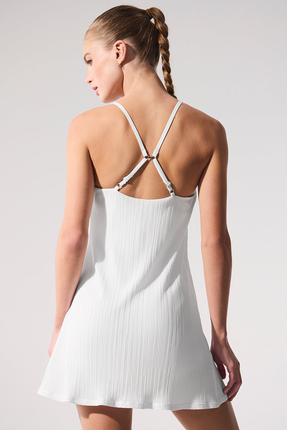 Micro Plisse Game On Tennis Dress - White - Image 4
