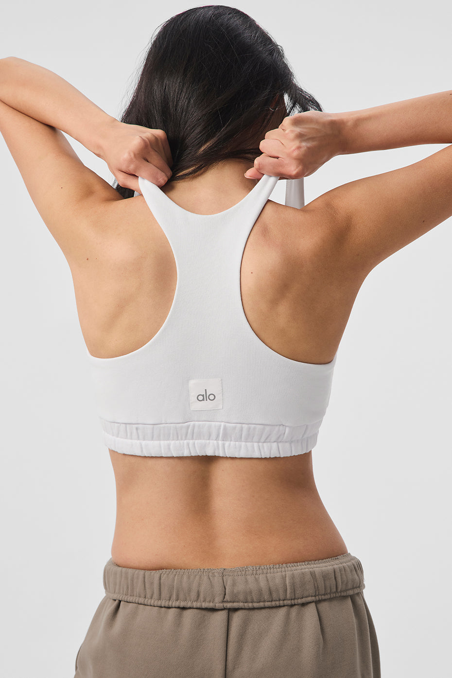 Scoop Neck Sweatshirt Bra - White - Image 2