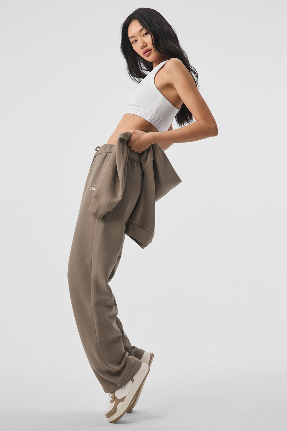 Scoop Neck Sweatshirt Bra - White - Image 3