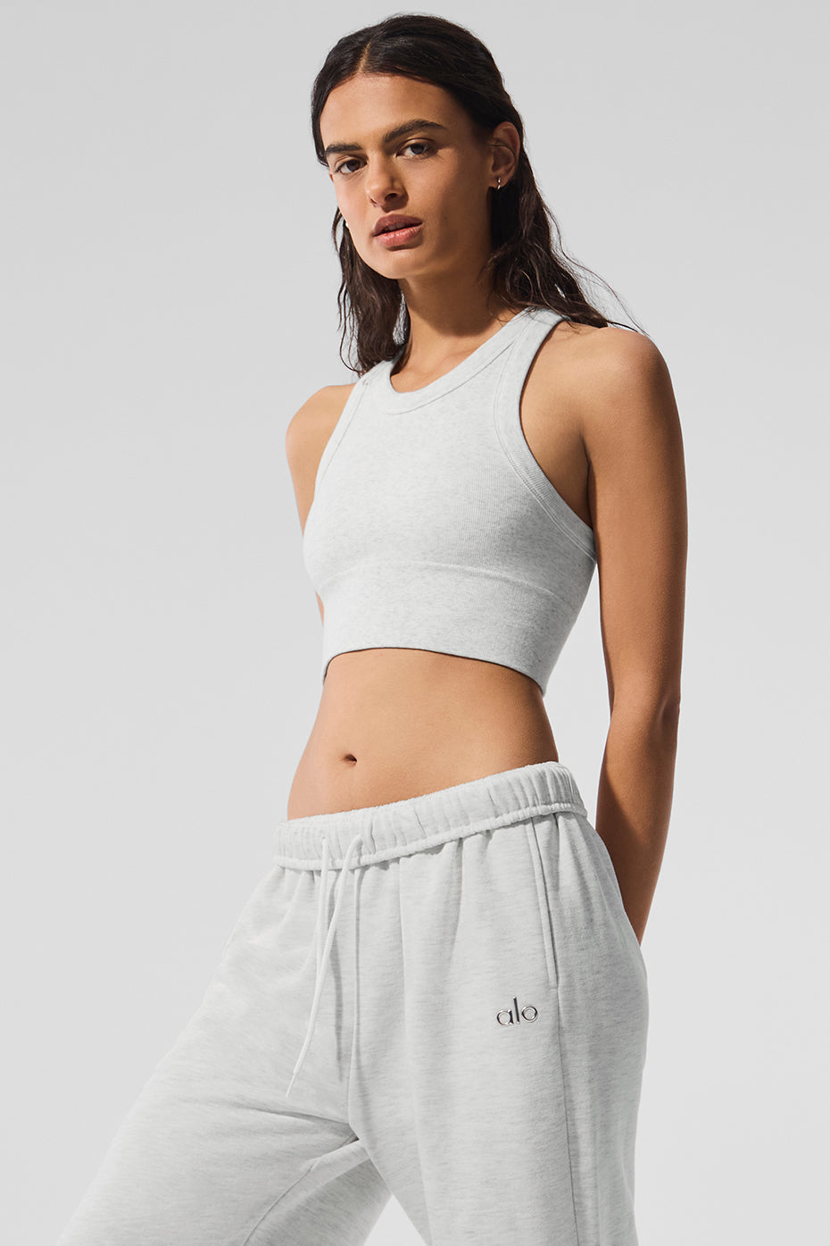 Seamless Delight High Neck Bra - White Heather - Image 4