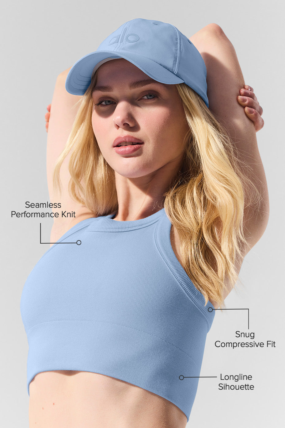 Seamless Delight High Neck Bra - Seashell Blue - Image 2