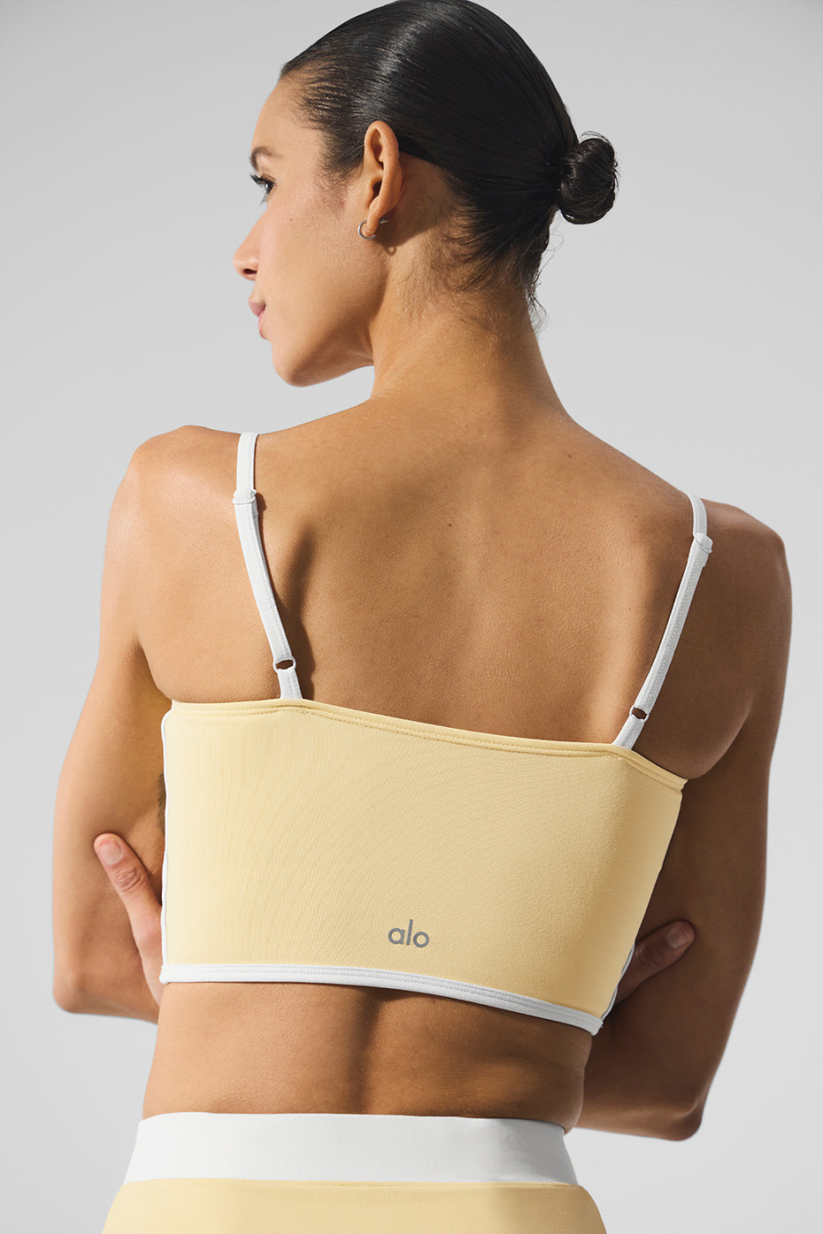 Airbrush Streamlined Bra Tank - Warm Butter/White - Image 3