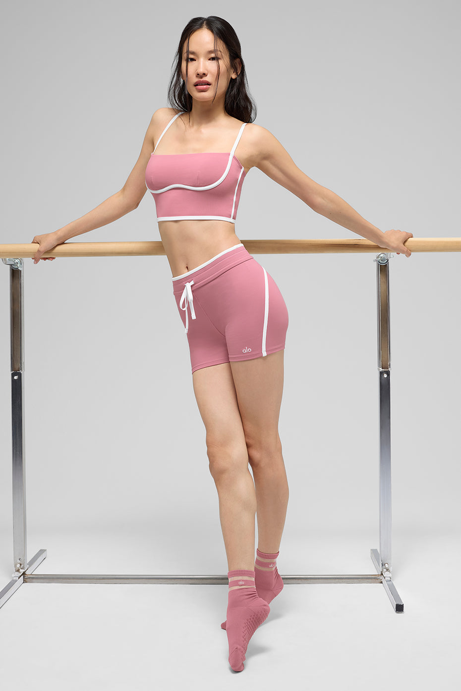 Airbrush Streamlined Bra Tank - Pink Wild Rose/White - Image 5