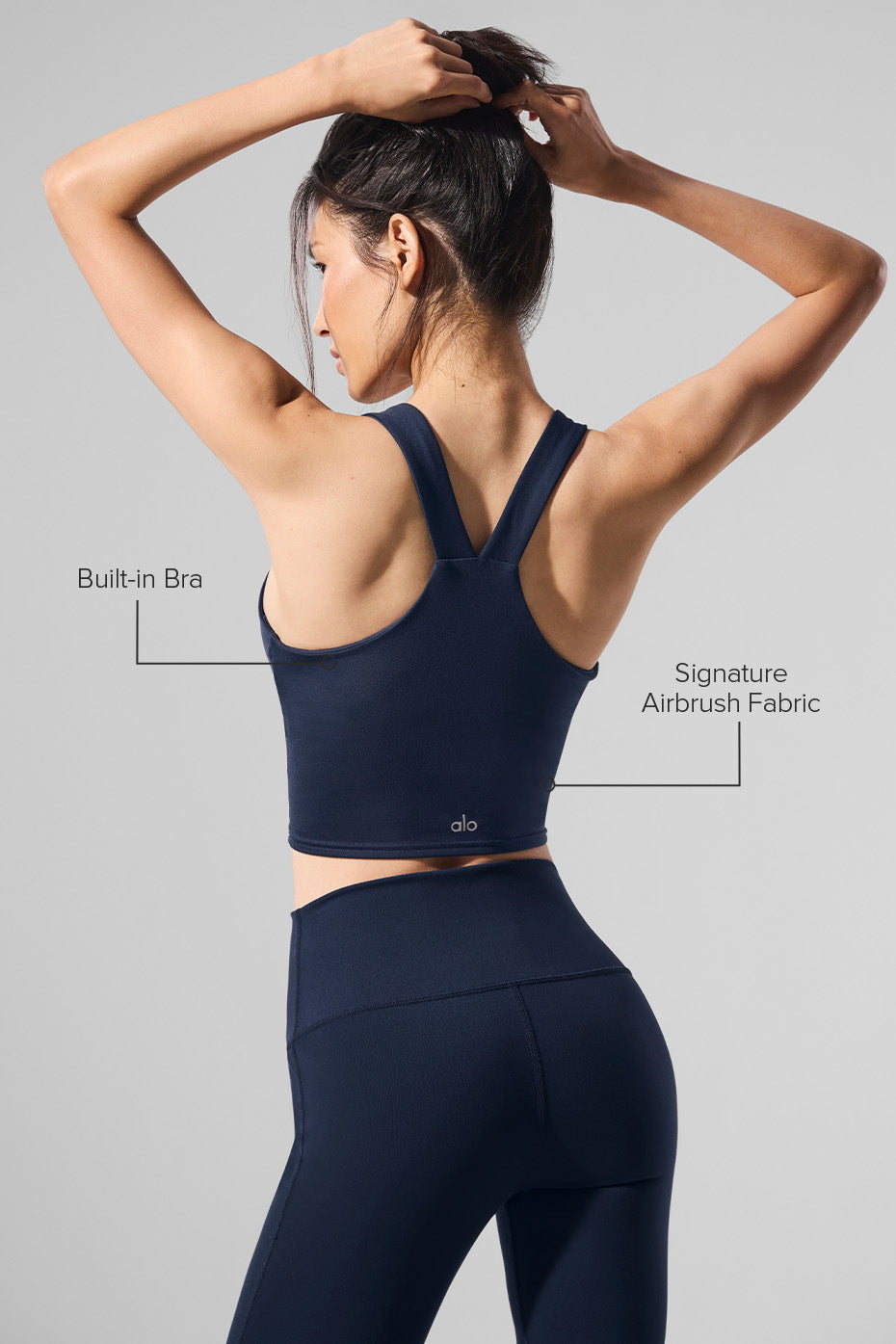 Airbrush Real Bra Tank - Navy - Image 2