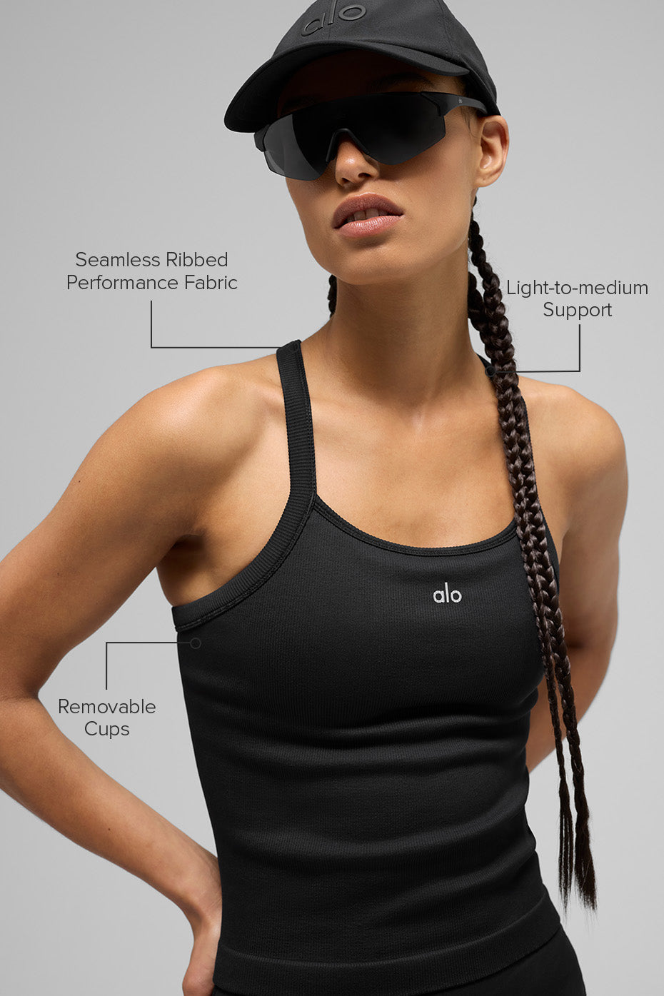 Seamless Ribbed Favorite Full Length Bra Tank - Black - Image 2