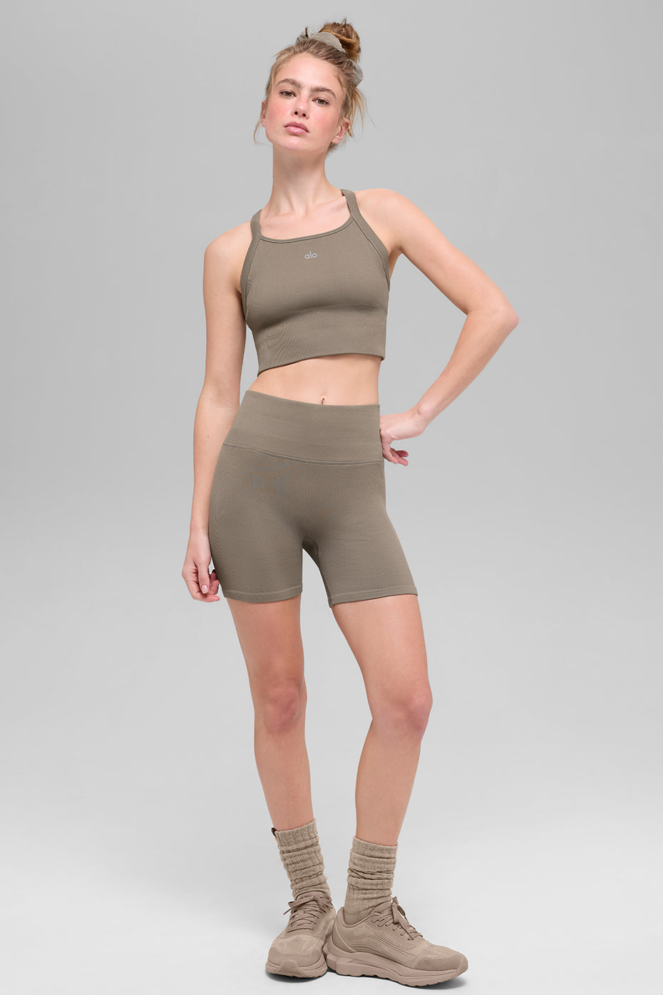 Seamless Ribbed Favorite Bra Tank - Light Cocoa - Image 5