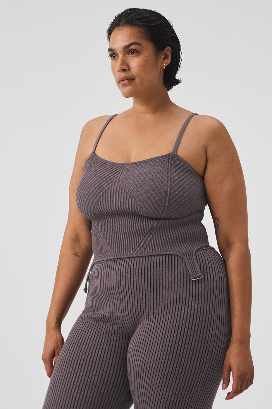 Denim Knit Garter Tank - Raisinette/Black - Image 7